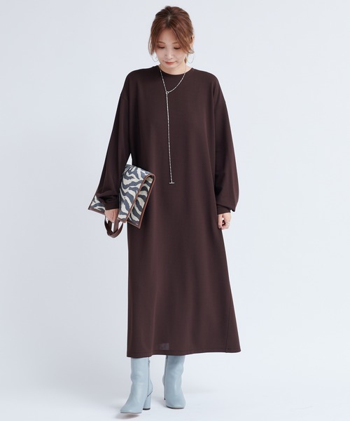 DouDou（ドゥドゥ）の「カットジョーゼットマキシワンピース（ワンピース・レディース・ブラック/ダークブラウン/レッド系その他・FREE）」の15枚目の写真