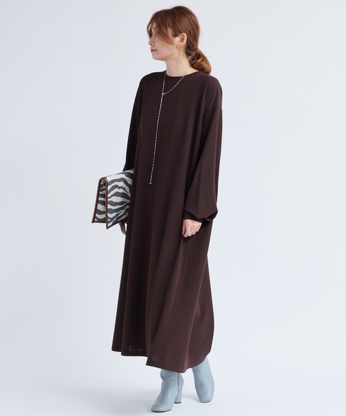 DouDou（ドゥドゥ）の「カットジョーゼットマキシワンピース（ワンピース・レディース・ブラック/ダークブラウン/レッド系その他・FREE）」の7枚目の写真