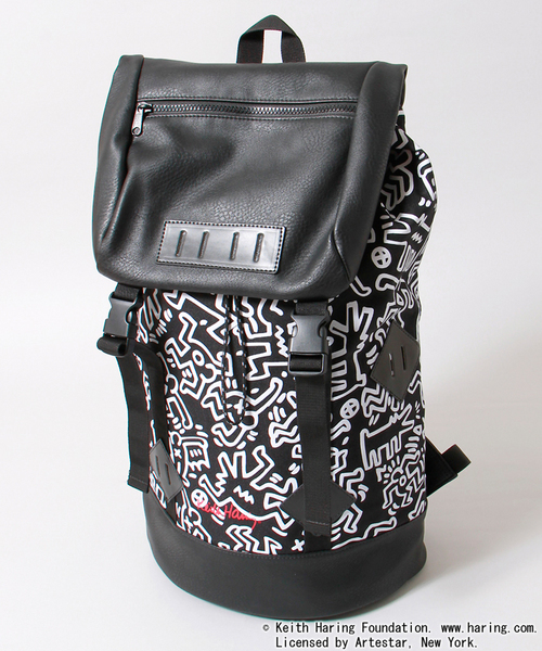 Keith Haring（キース・ヘリング）の「WEGO/Keith Haring(キースヘリング) バックパック（バックパック/リュック・メンズ・ブラック/ブルー・FREE）」の6枚目の写真