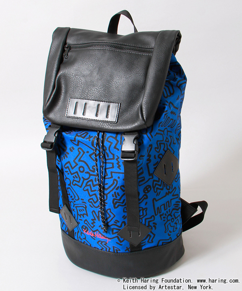Keith Haring（キース・ヘリング）の「WEGO/Keith Haring(キースヘリング) バックパック（バックパック/リュック・メンズ・ブラック/ブルー・FREE）」の7枚目の写真