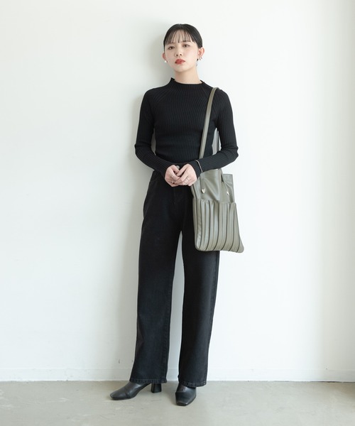 Aunt Marie's（アントマリーズ）の「【A4対応】レザープリーツトートバッグ /AUNT MARIE'S（トートバッグ・レディース・ブラック/グリーン/アイボリー・FREE）」の18枚目の写真