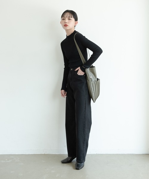 Aunt Marie's（アントマリーズ）の「【A4対応】レザープリーツトートバッグ /AUNT MARIE'S（トートバッグ・レディース・ブラック/グリーン/アイボリー・FREE）」の19枚目の写真