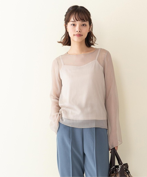 INNOCENT BLUE(イノセントブルー)の「【innocent blue/イノセントブルー】シアーブラウスキャミセット(シャツ/ブラウス・レディース・ブラウン・MEDIUM)」の13枚目の写真