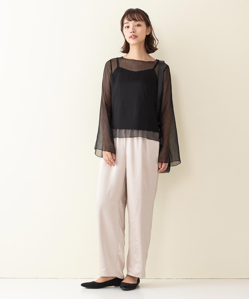 INNOCENT BLUE(イノセントブルー)の「【innocent blue/イノセントブルー】シアーブラウスキャミセット(シャツ/ブラウス・レディース・ブラウン・MEDIUM)」の3枚目の写真