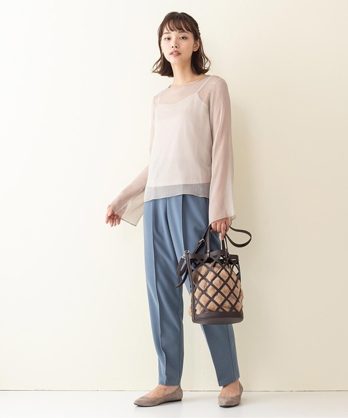 INNOCENT BLUE(イノセントブルー)の「【innocent blue/イノセントブルー】シアーブラウスキャミセット(シャツ/ブラウス・レディース・ブラウン・MEDIUM)」の11枚目の写真