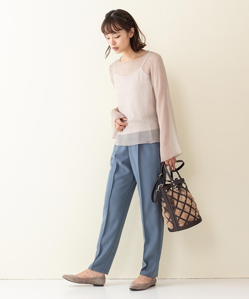 INNOCENT BLUE(イノセントブルー)の「【innocent blue/イノセントブルー】シアーブラウスキャミセット(シャツ/ブラウス・レディース・ブラウン・MEDIUM)」の9枚目の写真