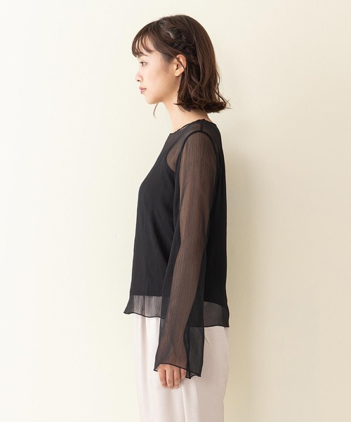 INNOCENT BLUE(イノセントブルー)の「【innocent blue/イノセントブルー】シアーブラウスキャミセット(シャツ/ブラウス・レディース・ブラウン・MEDIUM)」の7枚目の写真