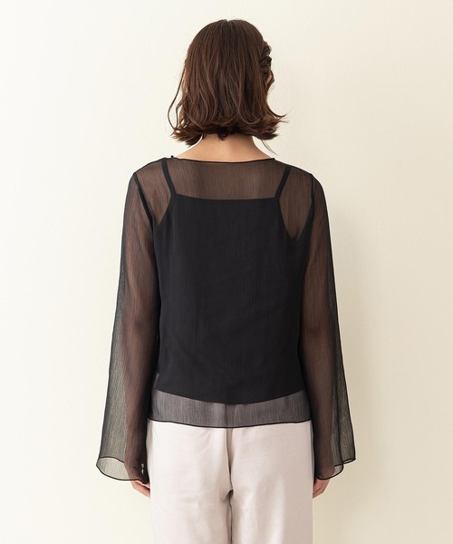 INNOCENT BLUE(イノセントブルー)の「【innocent blue/イノセントブルー】シアーブラウスキャミセット(シャツ/ブラウス・レディース・ブラウン・MEDIUM)」の8枚目の写真