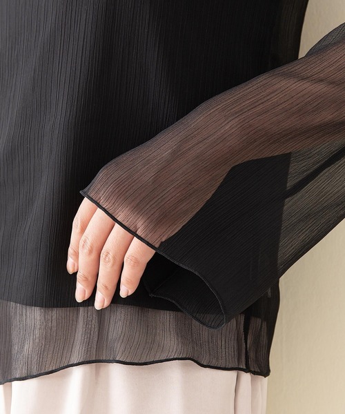 INNOCENT BLUE(イノセントブルー)の「【innocent blue/イノセントブルー】シアーブラウスキャミセット(シャツ/ブラウス・レディース・ブラウン・MEDIUM)」の15枚目の写真