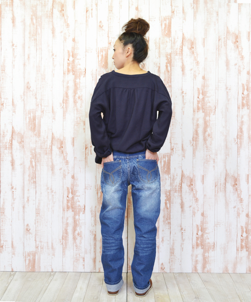 チャイハネ（チャイハネ）の「【チャイハネ】ジオメプリント デニムパンツ（デニムパンツ・レディース・ブルー・28inch/29inch/27inch）」の12枚目の写真