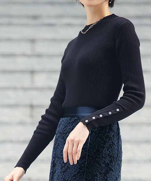 ｉｅｄｉｔ コットンカシミヤ混素材で肌ざわりやわらかなデザインリブニット ニット セーター Iedit イディット のファッション通販 Zozotown