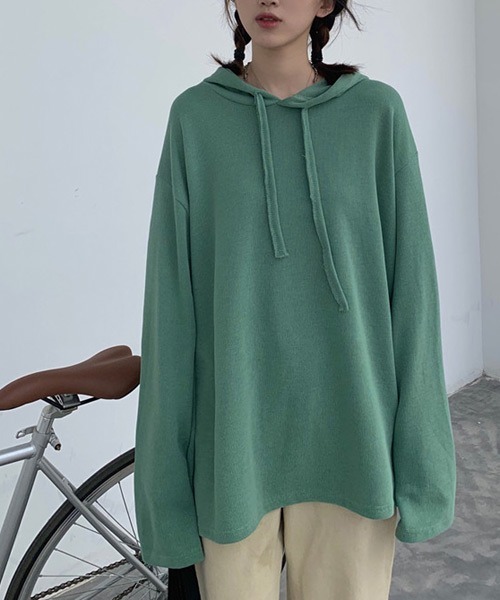 urge:(アージコロン )の「【URGE:】ルーズシルエット プルオーバー パーカー(パーカー・レディース・ホワイト/ブルー/グリーン/パープル/レッド/ブラック・MEDIUM/LARGE)」の4枚目の写真