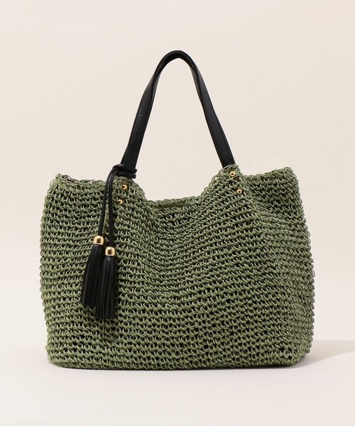 SHIPS any(シップス エニィ)の「【WEB限定】SHIPS any: コマアミ トート(トートバッグ・レディース・ブラック/ネイビー/ピンク/キャメル/グリーン/ブラウン/ライトグレー/ブルー/ライトブラウン/ラベンダー・ONE SIZE)」の5枚目の写真