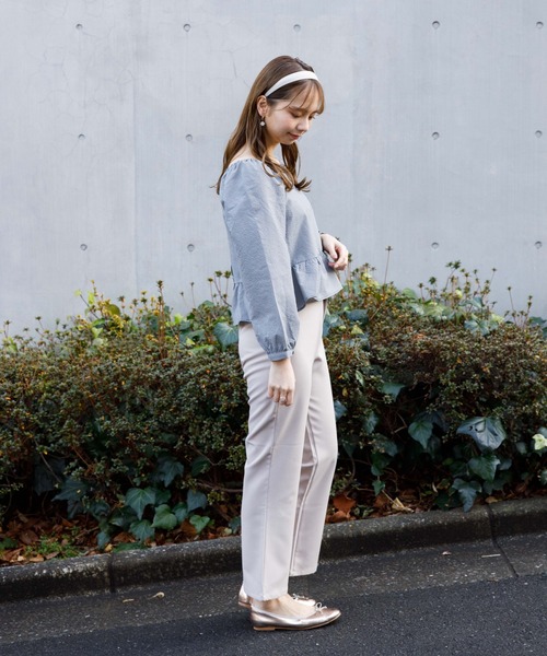 flower（フラワー）の「デイリーフレアパンツ（その他パンツ・レディース・ベージュ/グレー・FREE）」の6枚目の写真