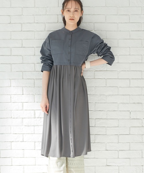 セール Web限定 切替ギャザーシャツワンピース ワンピース Vis ビス のファッション通販 Zozotown