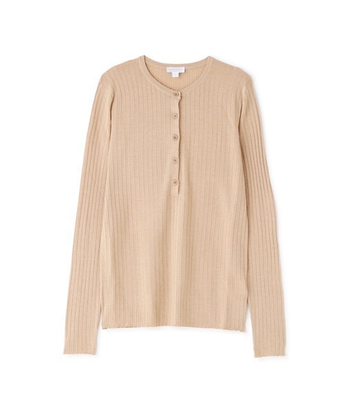 SUNSPEL(サンスペル)の「WOMEN’S MERINO SILK RIB(ニット/セーター・レディース・ナチュラル/ネイビー・2)」の1枚目の写真