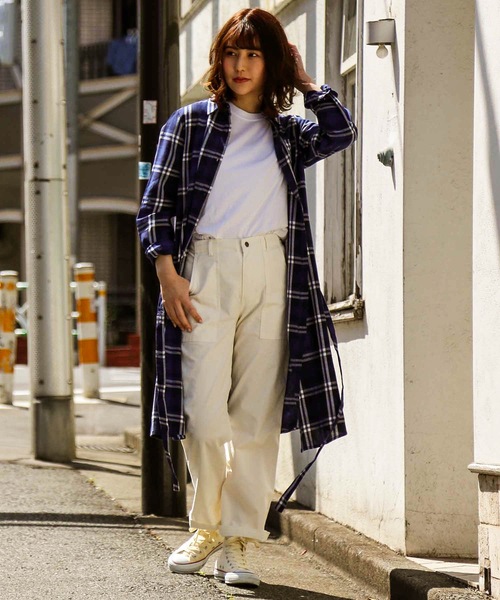 fort point(フォーポイント)の「【C-FORT POINT】チェックロングシャツワンピース 2WAY仕様 羽織り/ワンピース(ワンピース・レディース・ブラウン/レッド/ブルー・MEDIUM/LARGE)」の8枚目の写真