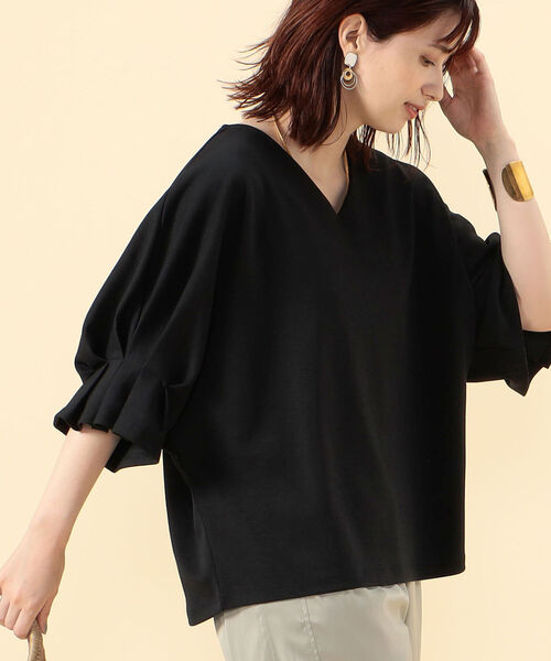 NOLLEY’S(ノーリーズ)の「ダンボールプルオーバーカットソー(Tシャツ/カットソー・レディース・チャコールグレー/オフホワイト/サックスブルー/ブラック・38)」の2枚目の写真