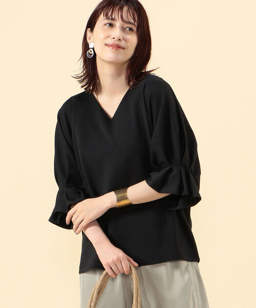 NOLLEY’S(ノーリーズ)の「ダンボールプルオーバーカットソー(Tシャツ/カットソー・レディース・チャコールグレー/オフホワイト/サックスブルー/ブラック・38)」の19枚目の写真