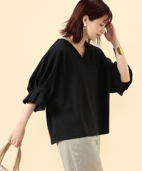NOLLEY’S(ノーリーズ)の「ダンボールプルオーバーカットソー(Tシャツ/カットソー・レディース・チャコールグレー/オフホワイト/サックスブルー/ブラック・38)」の18枚目の写真