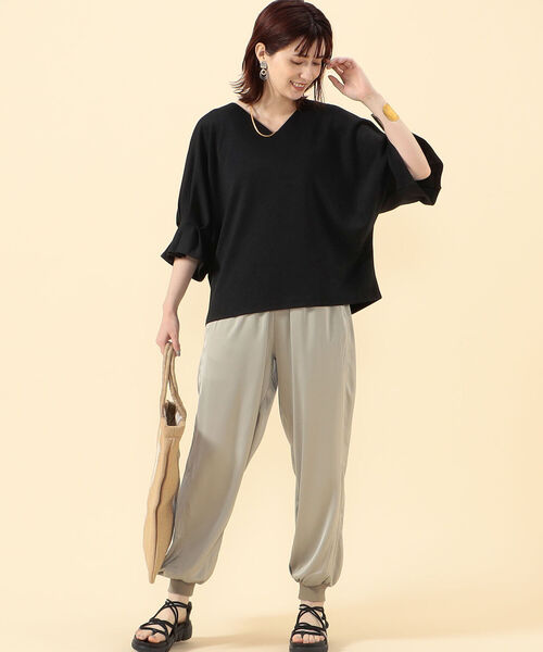 NOLLEY’S(ノーリーズ)の「ダンボールプルオーバーカットソー(Tシャツ/カットソー・レディース・チャコールグレー/オフホワイト/サックスブルー/ブラック・38)」の17枚目の写真