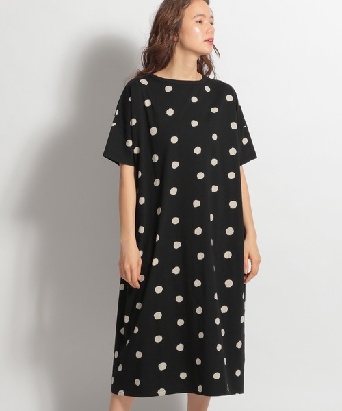 ichi（イチ）の「【ichi(イチ)】ドットカットワンピース（ワンピース・レディース・ホワイト/ブラック・FREE）」の2枚目の写真