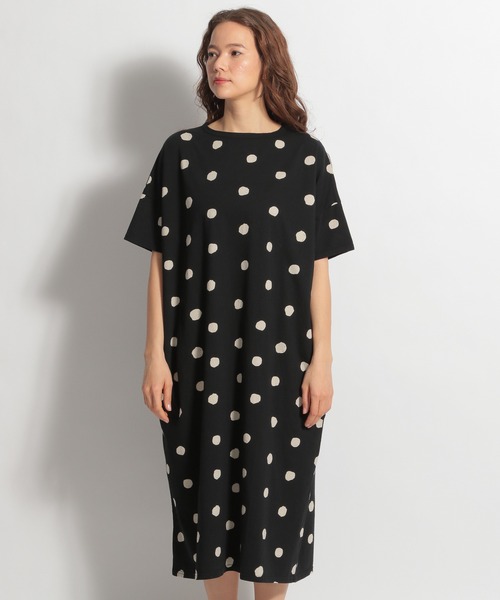 ichi（イチ）の「【ichi(イチ)】ドットカットワンピース（ワンピース・レディース・ホワイト/ブラック・FREE）」の5枚目の写真
