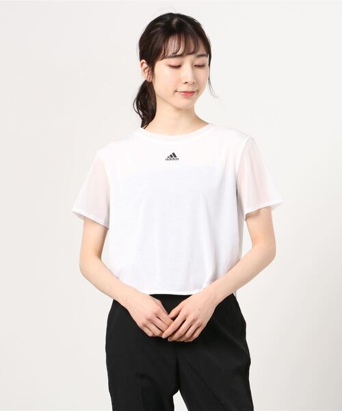 adidas(アディダス)の「アディダス adidas WDANCETEE(Tシャツ/カットソー・レディース・ホワイト/ブラック・L/M/XL/S)」の2枚目の写真