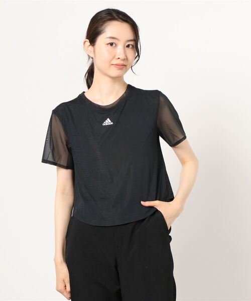 adidas(アディダス)の「アディダス adidas WDANCETEE(Tシャツ/カットソー・レディース・ホワイト/ブラック・L/M/XL/S)」の1枚目の写真