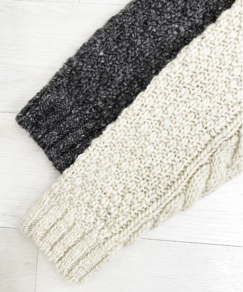 KIIT（キート）の「KIIT キート / BRITISH WOOL & SLAB YARN FISHERMAN SWEATER ブリティッシュウール&スラブヤーンフィッシャーマンセーター ケーブルアランニット / KIL-K58-105（ニット/セーター・メンズ・ナチュラル/ブラウン・2）」の4枚目の写真