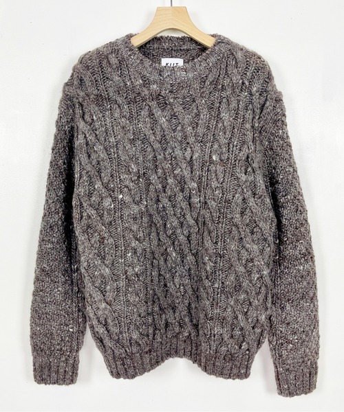 KIIT（キート）の「KIIT キート / BRITISH WOOL & SLAB YARN FISHERMAN SWEATER ブリティッシュウール&スラブヤーンフィッシャーマンセーター ケーブルアランニット / KIL-K58-105（ニット/セーター・メンズ・ナチュラル/ブラウン・2）」の10枚目の写真