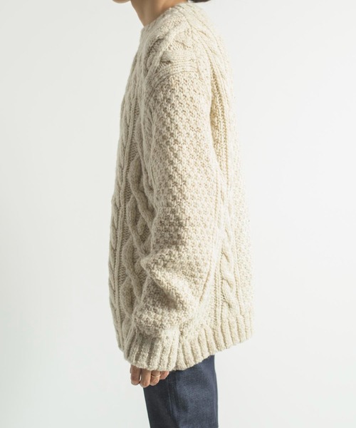 KIIT（キート）の「KIIT キート / BRITISH WOOL & SLAB YARN FISHERMAN SWEATER ブリティッシュウール&スラブヤーンフィッシャーマンセーター ケーブルアランニット / KIL-K58-105（ニット/セーター・メンズ・ナチュラル/ブラウン・2）」の15枚目の写真