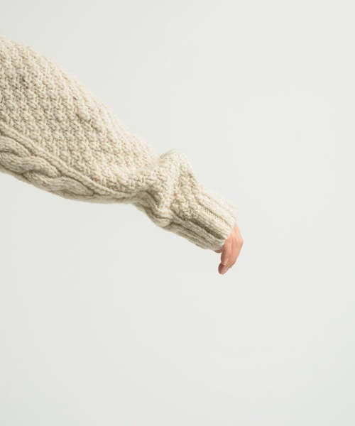 KIIT（キート）の「KIIT キート / BRITISH WOOL & SLAB YARN FISHERMAN SWEATER ブリティッシュウール&スラブヤーンフィッシャーマンセーター ケーブルアランニット / KIL-K58-105（ニット/セーター・メンズ・ナチュラル/ブラウン・2）」の18枚目の写真