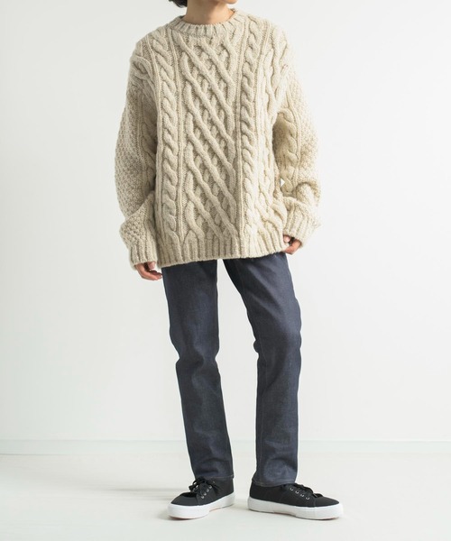 KIIT（キート）の「KIIT キート / BRITISH WOOL & SLAB YARN FISHERMAN SWEATER ブリティッシュウール&スラブヤーンフィッシャーマンセーター ケーブルアランニット / KIL-K58-105（ニット/セーター・メンズ・ナチュラル/ブラウン・2）」の12枚目の写真