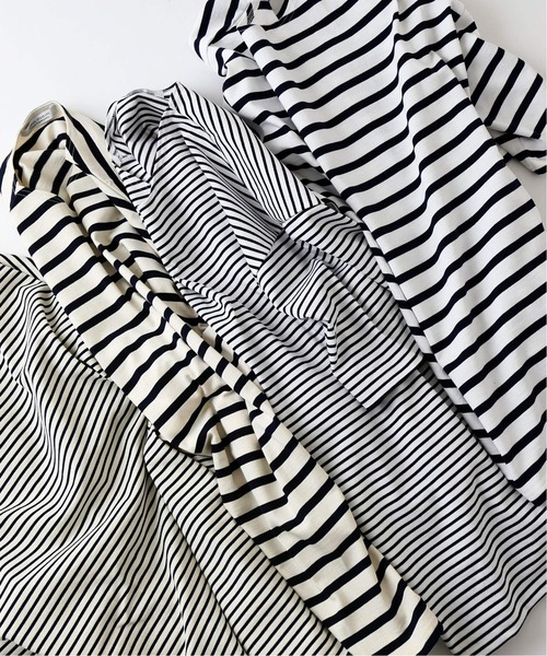 JOURNAL STANDARD(ジャーナルスタンダード)の「フレンチボーダー ショートスリーブTシャツ(Tシャツ/カットソー・メンズ・ホワイト系その他3/ホワイト系その他2/ホワイト系その他/ホワイト・LARGE/MEDIUM)」の2枚目の写真