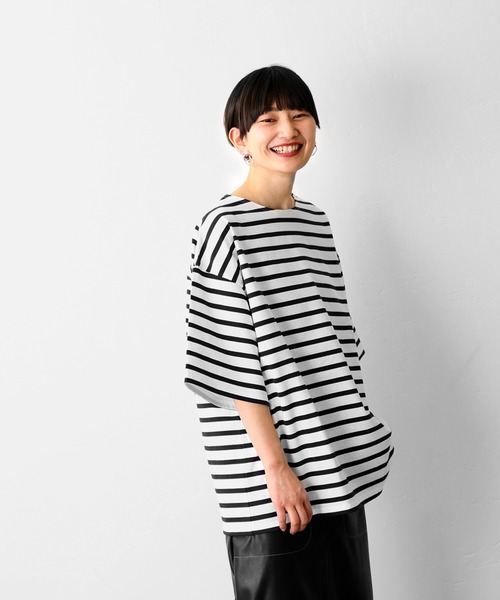 JOURNAL STANDARD(ジャーナルスタンダード)の「フレンチボーダー ショートスリーブTシャツ(Tシャツ/カットソー・メンズ・ホワイト系その他3/ホワイト系その他2/ホワイト系その他/ホワイト・LARGE/MEDIUM)」の1枚目の写真