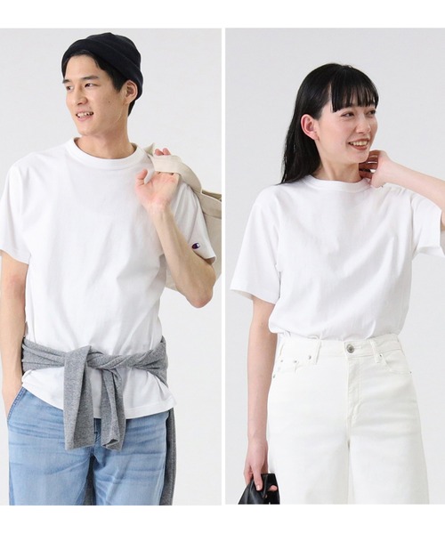 Champion(チャンピオン)の「Champion(チャンピオン)無地半袖Tシャツ(Tシャツ/カットソー・メンズ・ホワイト/ベージュ/ピンク/ブラック/パープル/ブルー/サックスブルー/ダークグリーン/ライラック・XL/L/M/S)」の2枚目の写真
