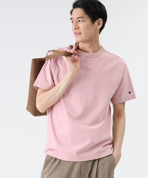 Champion(チャンピオン)の「Champion(チャンピオン)無地半袖Tシャツ(Tシャツ/カットソー・メンズ・ホワイト/ベージュ/ピンク/ブラック/パープル/ブルー/サックスブルー/ダークグリーン/ライラック・XL/L/M/S)」の16枚目の写真