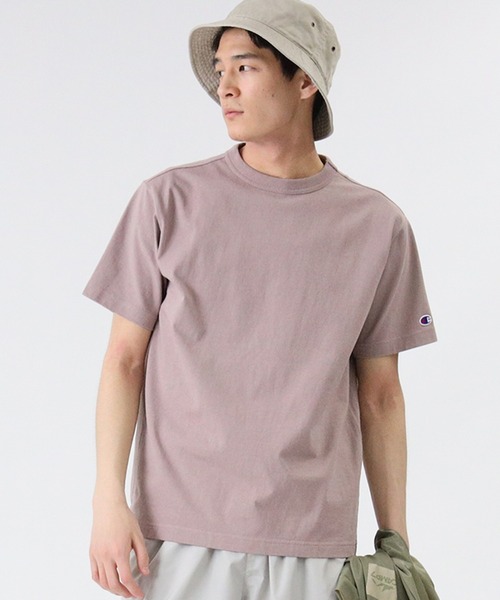 Champion(チャンピオン)の「Champion(チャンピオン)無地半袖Tシャツ(Tシャツ/カットソー・メンズ・ホワイト/ベージュ/ピンク/ブラック/パープル/ブルー/サックスブルー/ダークグリーン/ライラック・XL/L/M/S)」の14枚目の写真