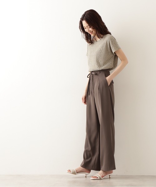 NATURAL BEAUTY BASIC（ナチュラルビューティーベーシック）の「レースカットソートップス（Tシャツ/カットソー・レディース・ピンク/グレイッシュベージュ/カーキ・MEDIUM）」の10枚目の写真