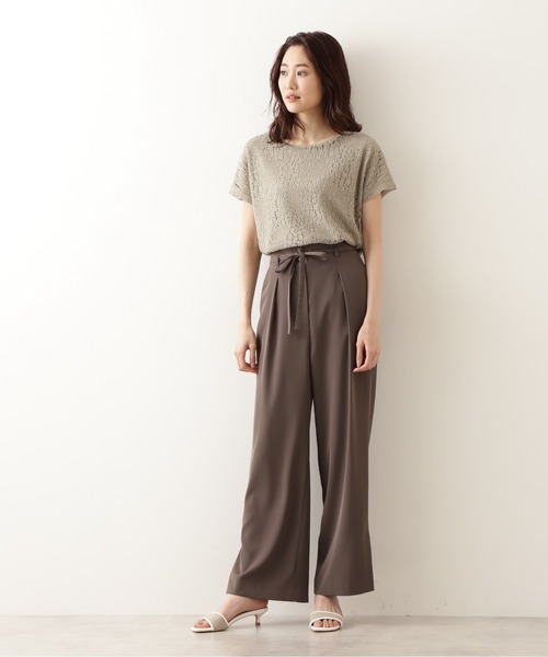 NATURAL BEAUTY BASIC（ナチュラルビューティーベーシック）の「レースカットソートップス（Tシャツ/カットソー・レディース・ピンク/グレイッシュベージュ/カーキ・MEDIUM）」の11枚目の写真