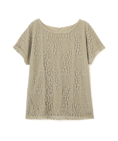 NATURAL BEAUTY BASIC（ナチュラルビューティーベーシック）の「レースカットソートップス（Tシャツ/カットソー・レディース・ピンク/グレイッシュベージュ/カーキ・MEDIUM）」の13枚目の写真