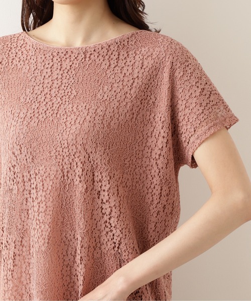 NATURAL BEAUTY BASIC（ナチュラルビューティーベーシック）の「レースカットソートップス（Tシャツ/カットソー・レディース・ピンク/グレイッシュベージュ/カーキ・MEDIUM）」の21枚目の写真