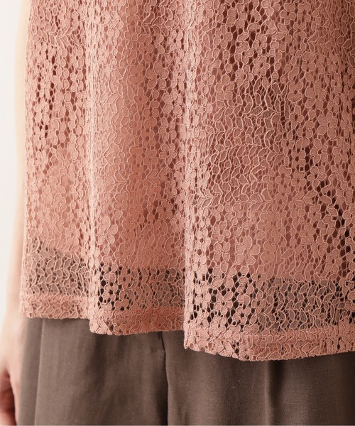 NATURAL BEAUTY BASIC（ナチュラルビューティーベーシック）の「レースカットソートップス（Tシャツ/カットソー・レディース・ピンク/グレイッシュベージュ/カーキ・MEDIUM）」の22枚目の写真
