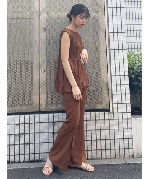 MURUA（ムルーア）の「ラウンドワッシャーチュニック（シャツ/ブラウス・レディース・ブラック/ベージュ/ブラウン・FREE）」の20枚目の写真