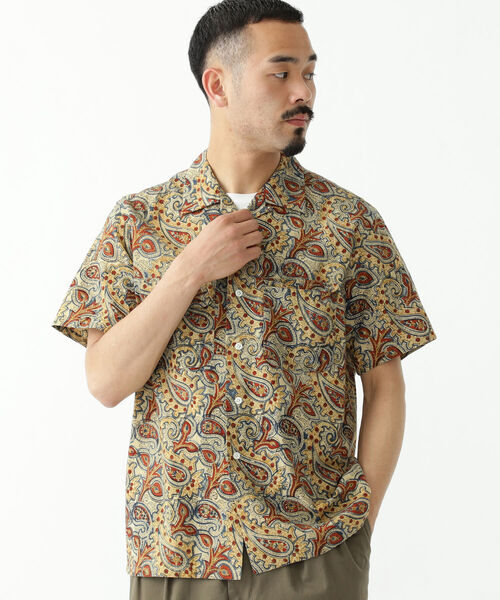 BEAMS PLUS（ビームスプラス）の「BEAMS PLUS / ブロックプリント オープンカラーシャツ（シャツ/ブラウス・メンズ・ベージュ/ブラウン・SMALL/MEDIUM/LARGE/X-LARGE）」の18枚目の写真