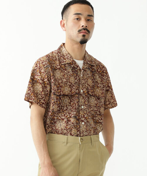 BEAMS PLUS（ビームスプラス）の「BEAMS PLUS / ブロックプリント オープンカラーシャツ（シャツ/ブラウス・メンズ・ベージュ/ブラウン・SMALL/MEDIUM/LARGE/X-LARGE）」の16枚目の写真