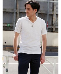 NICOLE CLUB FOR MEN | ブリスタージャカード半袖カットソー(Tシャツ/カットソー)