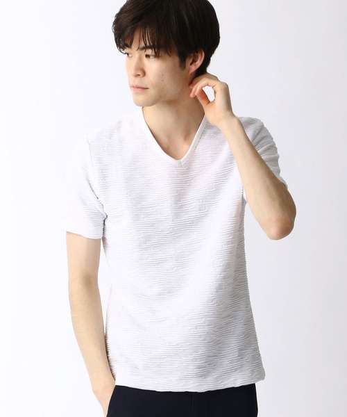 NICOLE CLUB FOR MEN（ニコルクラブフォーメン）の「ブリスタージャカード半袖カットソー（Tシャツ/カットソー・メンズ・ブラック/グレー/ホワイト/その他1/その他2・LARGE/X-LARGE/MEDIUM）」の16枚目の写真