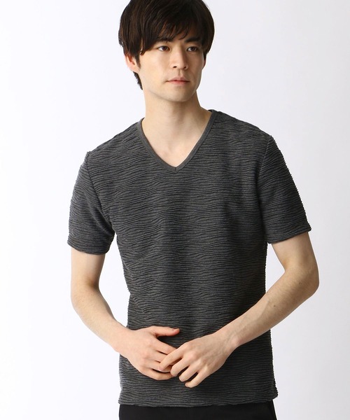 NICOLE CLUB FOR MEN（ニコルクラブフォーメン）の「ブリスタージャカード半袖カットソー（Tシャツ/カットソー・メンズ・ブラック/グレー/ホワイト/その他1/その他2・LARGE/X-LARGE/MEDIUM）」の19枚目の写真